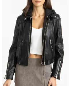 womens-black-faux-leather-bomber-jacket-with-removable-hood