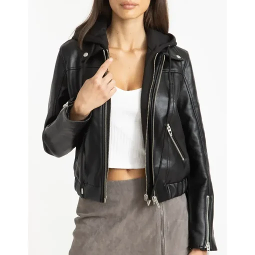 womens-black-faux-leather-bomber-jacket-with-removable-hood