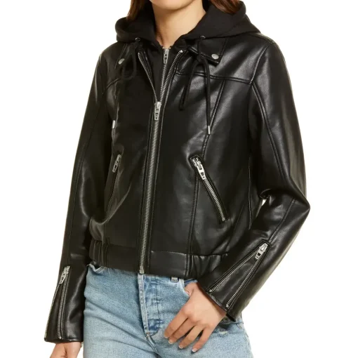 womens-black-faux-leather-bomber-jacket-with-removable-hood