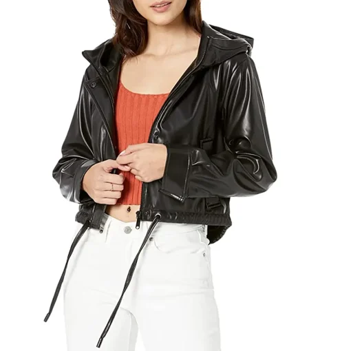 womens-black-faux-leather-hooded-bomber-jacket