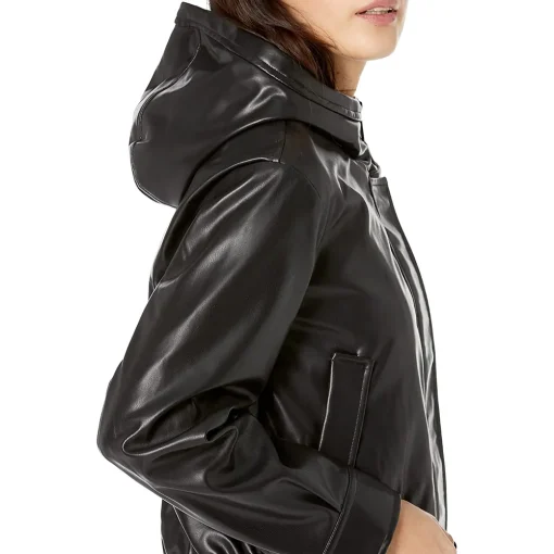 womens-black-faux-leather-hooded-bomber-jacket