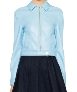 womens-blue-faux-leather-zip-up-jacket