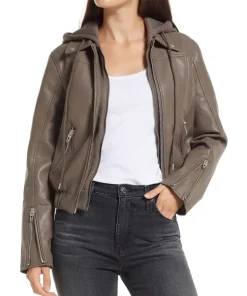 Women’s Brown Faux Leather Bomber Jacket with Removable Hood 10 womens-brown-faux-leather-bomber-jacket-with-removable-hood