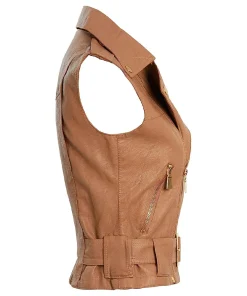 womens-brown-faux-leather-gilet-biker-vest