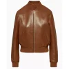 womens-brown-faux-leather-racer-bomber-jacket