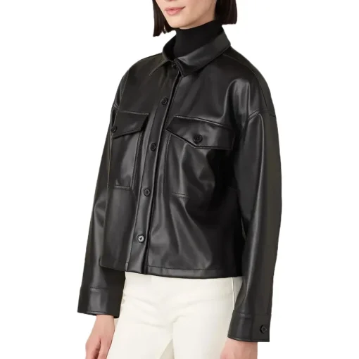 womens-button-up-black-faux-leather-shirt-jacket