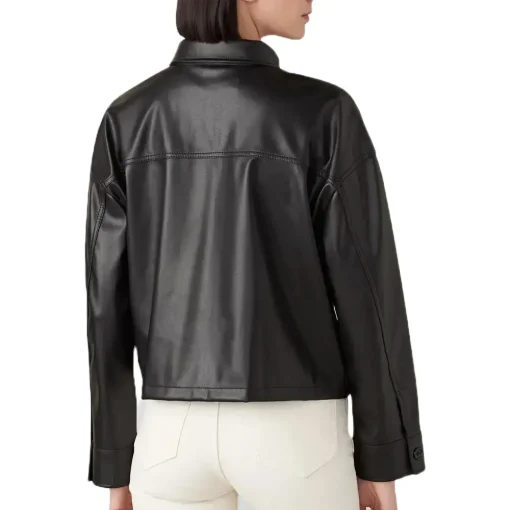 womens-button-up-black-faux-leather-shirt-jacket