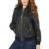 womens-classic-black-faux-leather-bomber-jacket