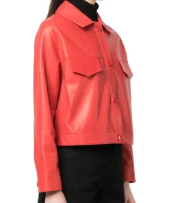 womens-classic-collar-red-faux-leather-cropped-jacket
