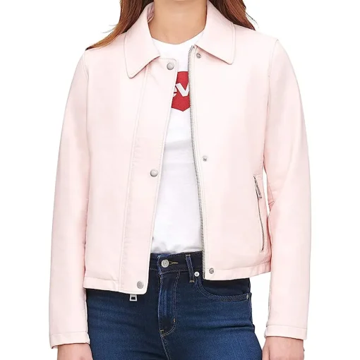 womens-classic-light-pink-faux-leather-jacket