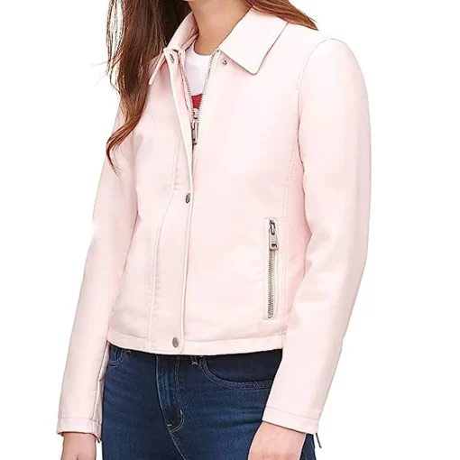 womens-classic-light-pink-faux-leather-jacket