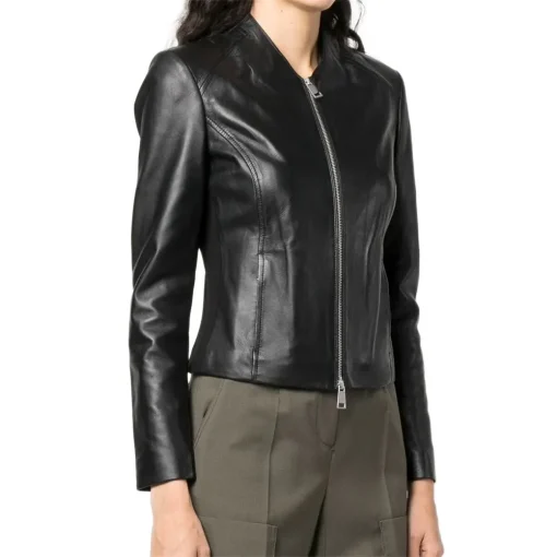 womens-collarless-black-faux-leather-jacket