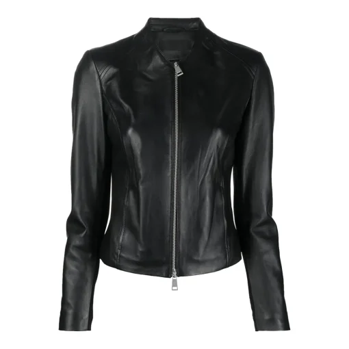 womens-collarless-black-faux-leather-jacket