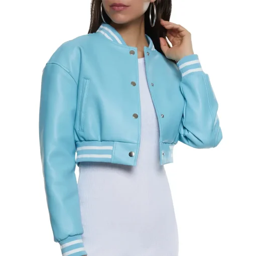womens-cropped-light-blue-faux-leather-bomber-jacket