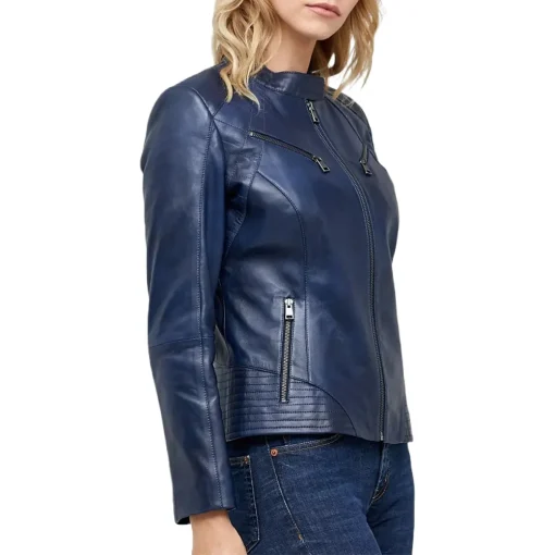womens-dark-blue-faux-leather-jacket