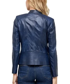 womens-dark-blue-faux-leather-jacket