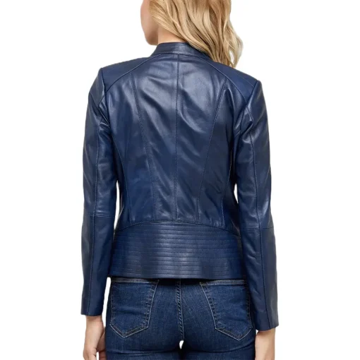 womens-dark-blue-faux-leather-jacket