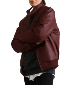 Womens Faux Leather Burgundy Bomber Jacket 9 womens-burgundy-bomber-jacket