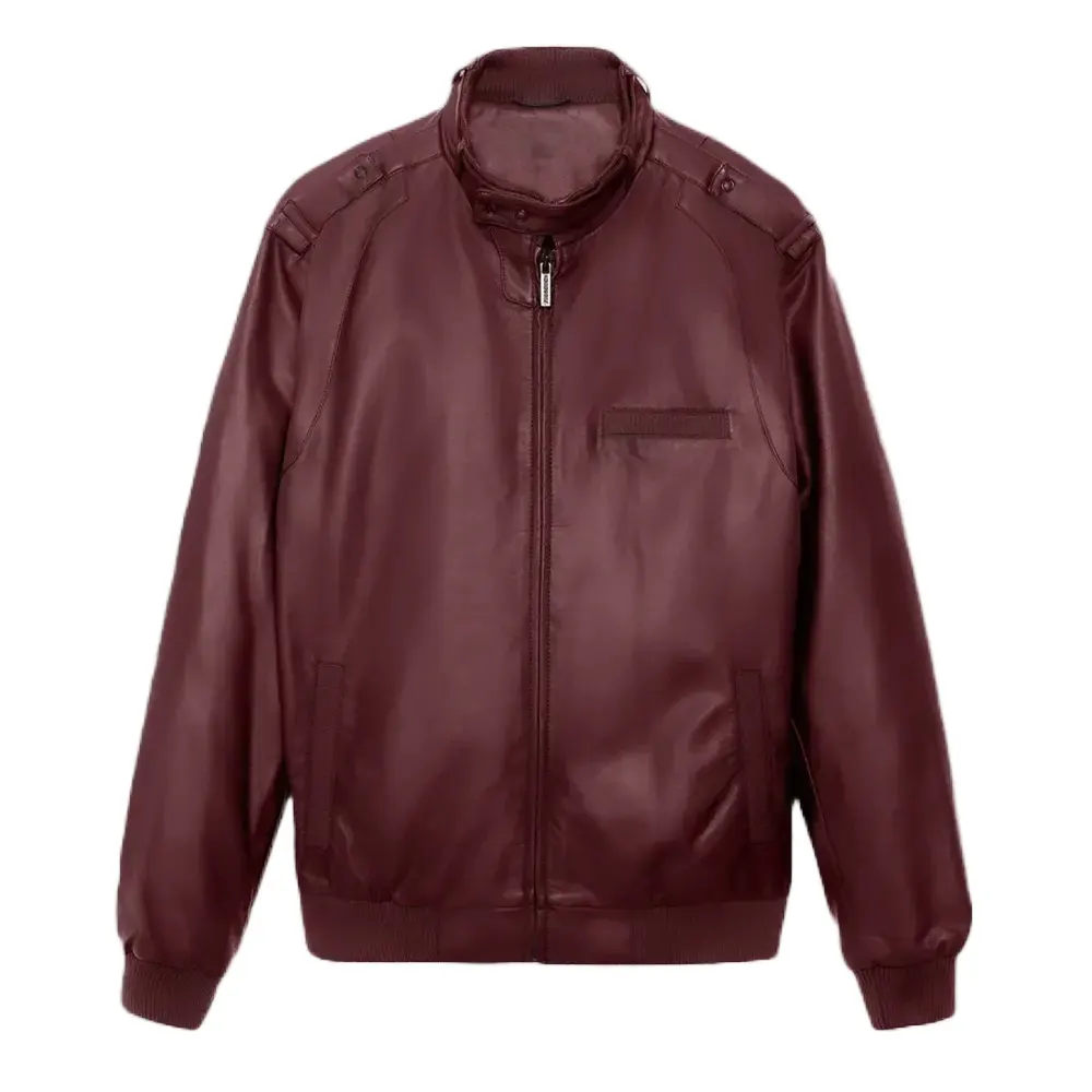 Womens Faux Leather Burgundy Bomber Jacket 3 bomber-jacket-burgundy