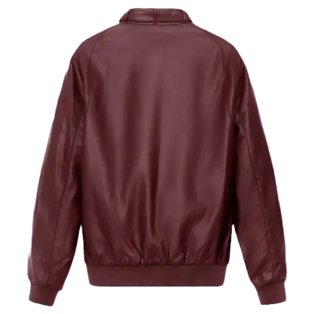 Womens Faux Leather Burgundy Bomber Jacket 2 burgundy-faux-leather-bomber-jacket