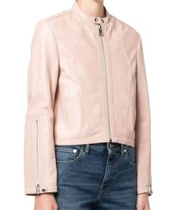 womens-light-pink-fitted-faux-leather-jacket