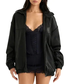 womens-oversize-black-faux-leather-bomber-jacket