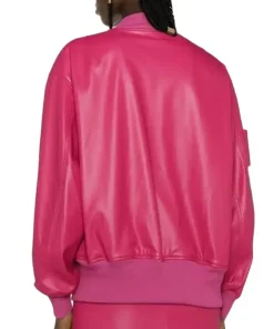 womens-pink-faux-leather-bomber-jacket