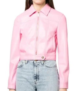 womens-pink-faux-leather-zip-up-jacket