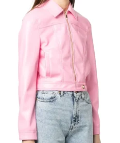 womens-pink-faux-leather-zip-up-jacket