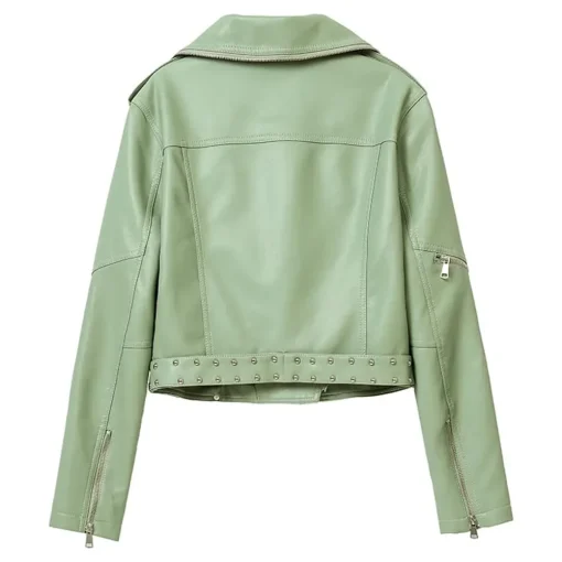 womens-rivet-belt-green-faux-leather-jacket