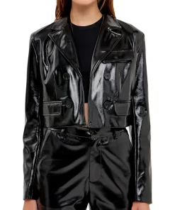 womens-shiny-black-faux-leather-crop-jacket