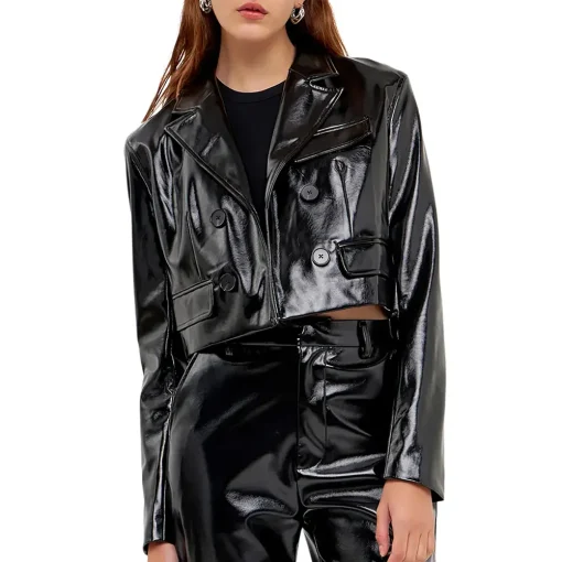 womens-shiny-black-faux-leather-crop-jacket