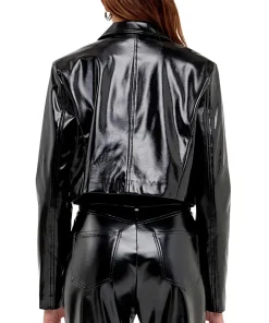womens-shiny-black-faux-leather-crop-jacket