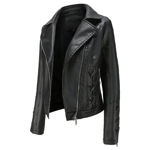 womens-slim-fit-black-faux-leather-zip-up-jacket