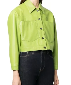 womens-spread-collar-green-faux-leather-jacket