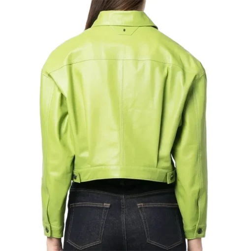 womens-spread-collar-green-faux-leather-jacket