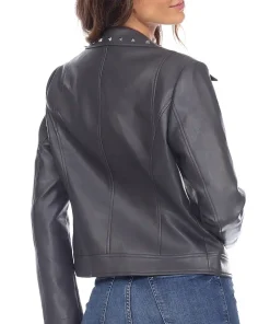 womens-studded-collar-gray-faux-leather-jacket