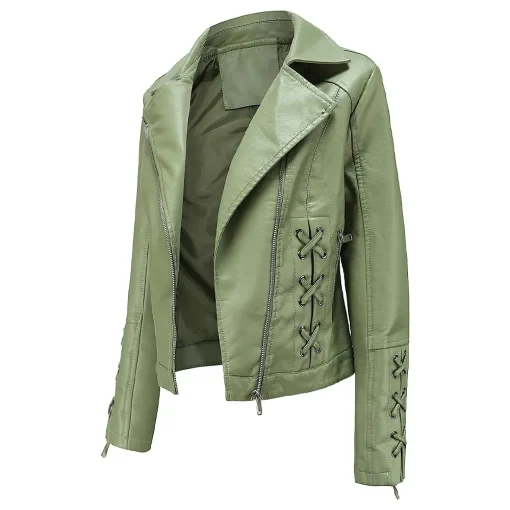 womens-zip-up-green-faux-leather-slim-fit-jacket