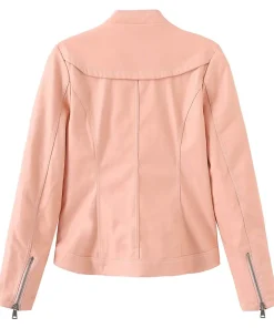 womens-zip-up-pink-faux-leather-biker-jacket