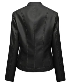 womens-zipper-black-faux-leather-biker-jacket