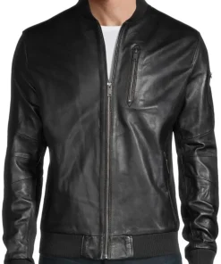 mens-biker-slim-fit-black-faux-leather-bomber-jacket