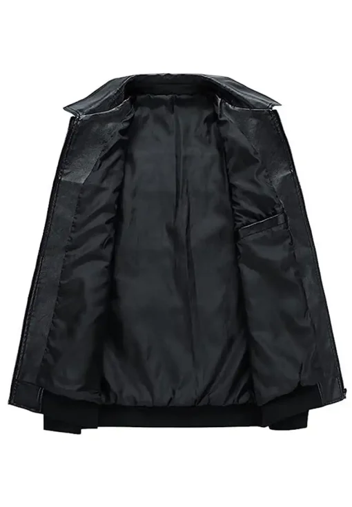 mens-black-faux-leather-bomber-biker-jacket