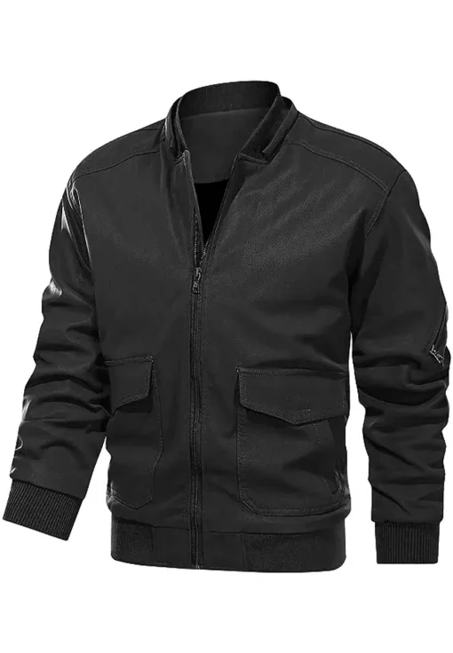 mens-casual-black-faux-leather-bomber-jacket-with-removable-hood
