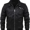 mens-casual-full-zip-black-faux-leather-bomber-jacket