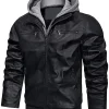mens-coffee-faux-leather-bomber-jacket-with-removable-hood