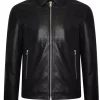 mens-shirt-collar-black-faux-leather-biker-jacket