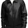 mens-smooth-black-faux-leather-bomber-jacket