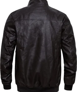 mens-stand-collar-coffee-faux-leather-slim-fit-bomber-jacket