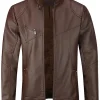 mens-zip-up-brown-faux-leather-jacket