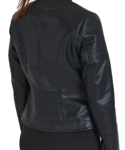 snap-tab-collar-womens-black-faux-leather-biker-jacket